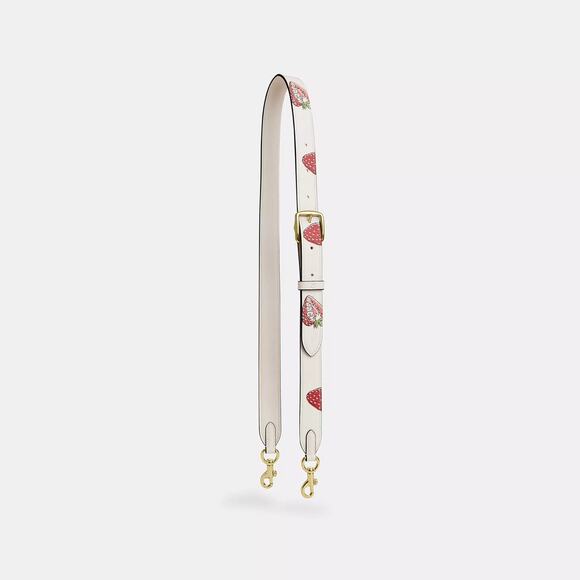 ?Coach Reversible Strap With Strawberry Print